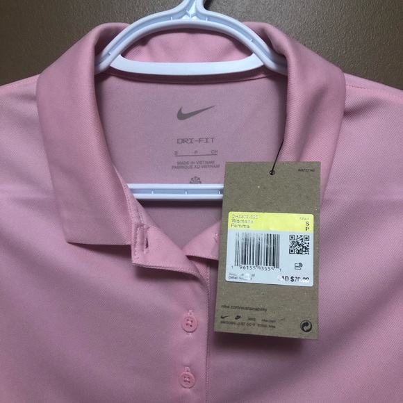 NEW NIKE Light Pink Short Sleeve Sports Polo - Picture 4 of 5